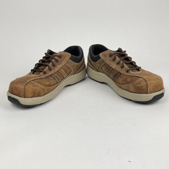 Hush Puppies Men 5 / Women 7 Hytest Brown Casual Oxford Steel Toe Work Shoes - Picture 6 of 12